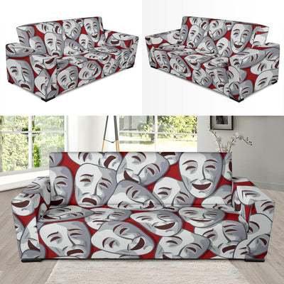 Acting Mask Pattern Print Design 01 Sofa Slipcover