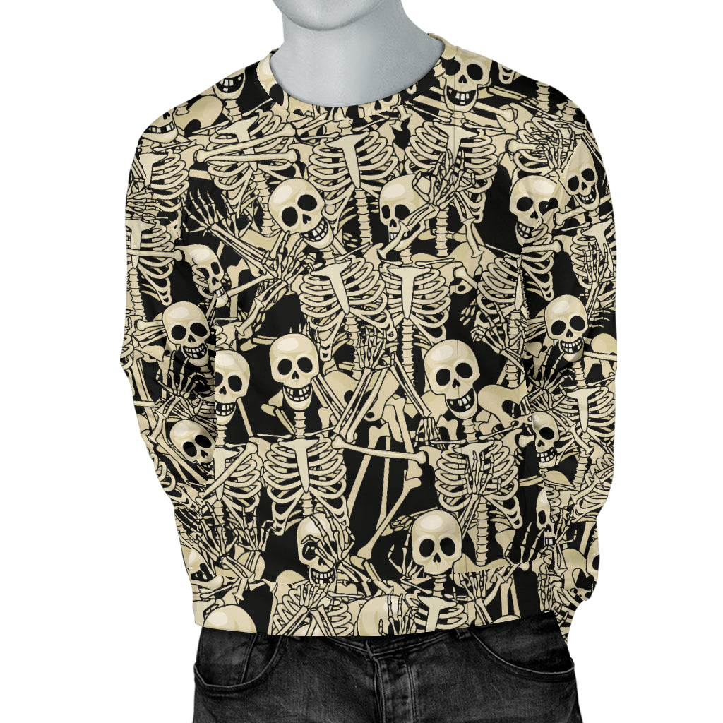 Skeleton Design Print Men Long Sleeve Sweatshirt