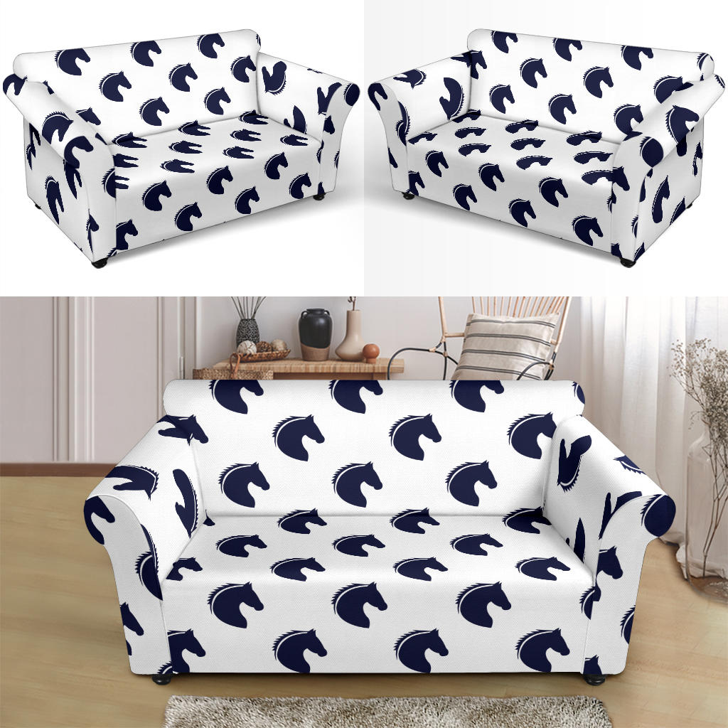 Horse Head Print Design LKS303 Loveseat Couch Slipcover
