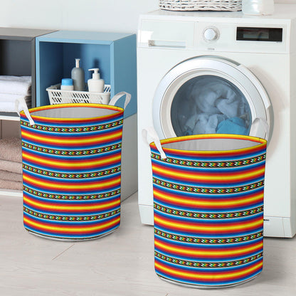 Mexican Blanket ZigZag Print Pattern Laundry Basket