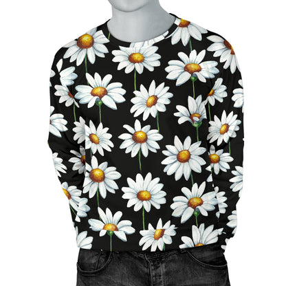 Daisy Print Pattern Men Long Sleeve Sweatshirt