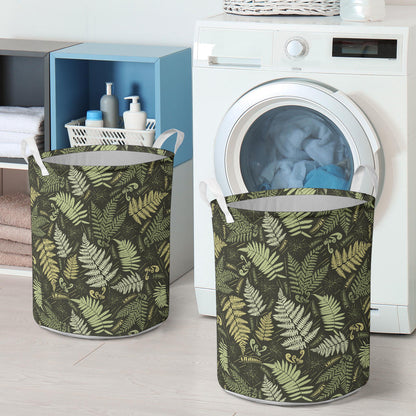 Fern Leave Green Print Pattern Laundry Basket