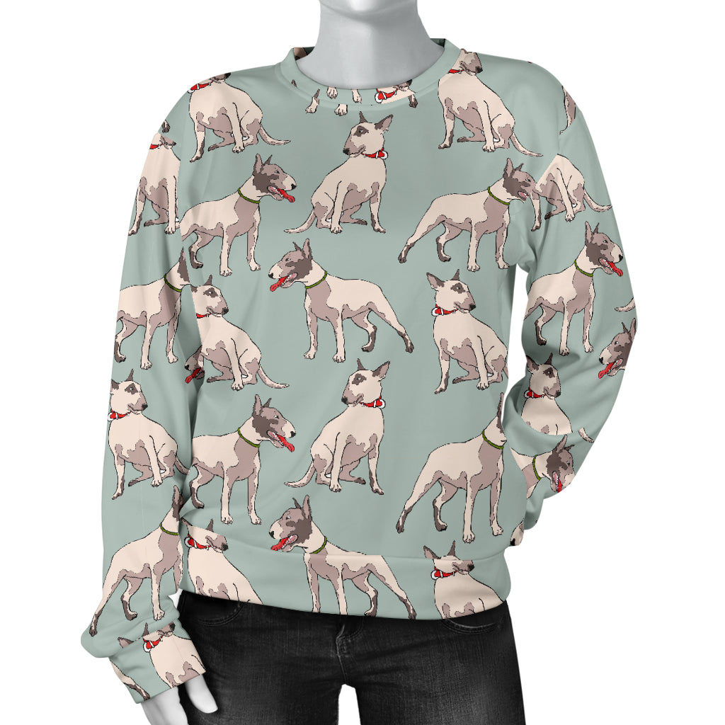 Bull Terrier Cute Print Pattern Women Long Sleeve Sweatshirt