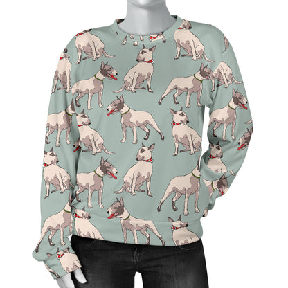 Bull Terrier Cute Print Pattern Women Long Sleeve Sweatshirt