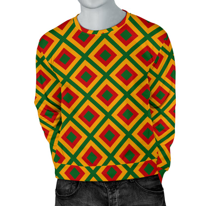 Rasta Reggae Color Cross Men Long Sleeve Sweatshirt
