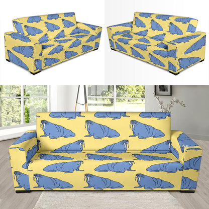 Walrus Pattern Print Design 02 Sofa Slipcover