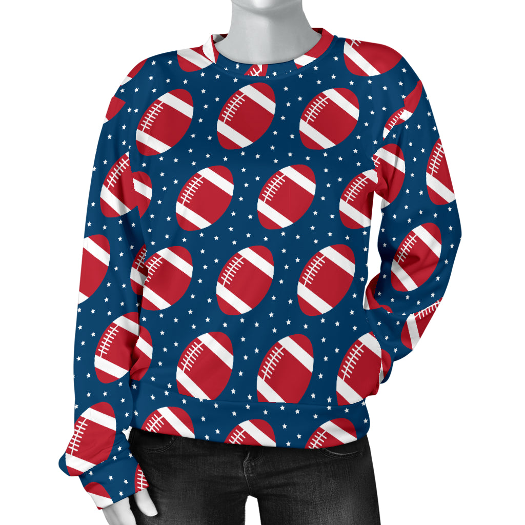 American Football Star Design Pattern Women Long Sleeve Sweatshirt