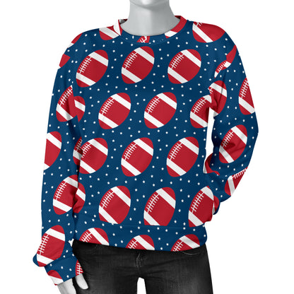 American Football Star Design Pattern Women Long Sleeve Sweatshirt