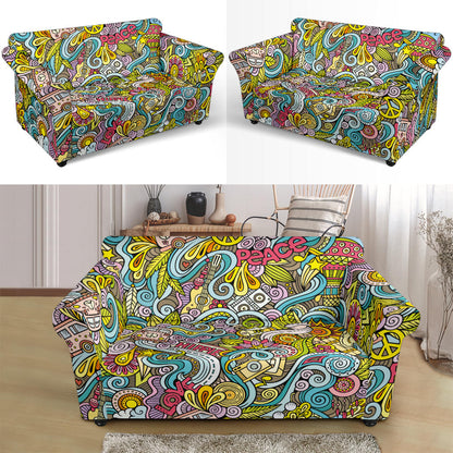 Hippie Print Design LKS301 Loveseat Couch Slipcover
