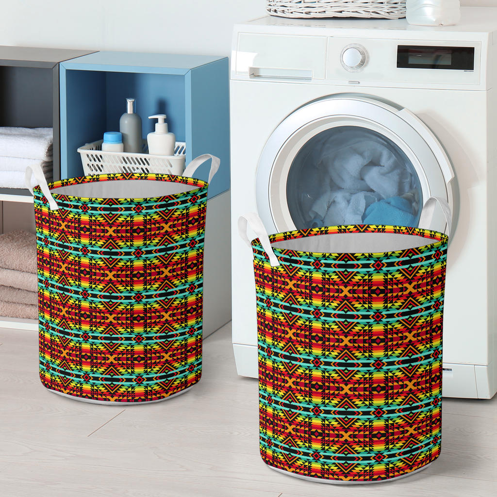 Kente Red Design African Print Laundry Basket