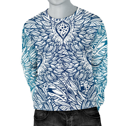 Angel Wings Boho Design Themed Print Men Long Sleeve Sweatshirt