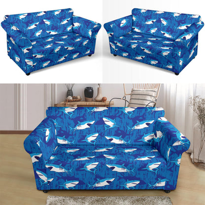 Shark Print Design LKS308 Loveseat Couch Slipcover