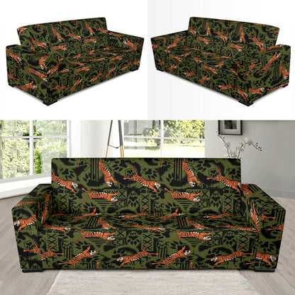 Tiger Pattern Print Design LKS303 Sofa Slipcover