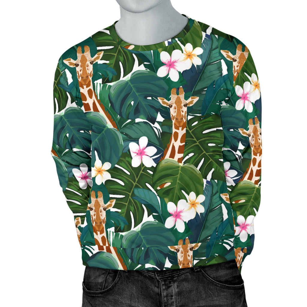 Giraffe Jungle Design Print Men Long Sleeve Sweatshirt