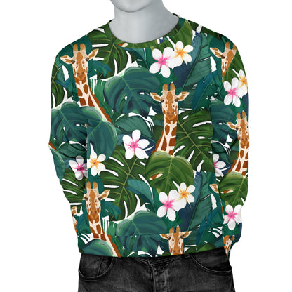 Giraffe Jungle Design Print Men Long Sleeve Sweatshirt