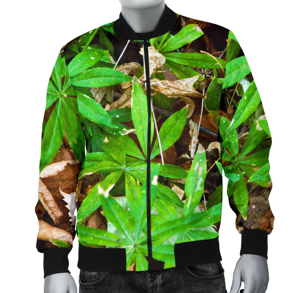 Camouflage Realistic Tree Fresh Print Men Bomber Jacket