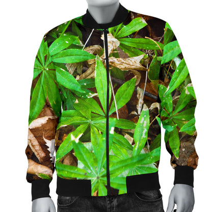 Camouflage Realistic Tree Fresh Print Men Bomber Jacket