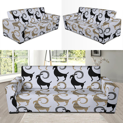 Goat Pattern Print Design 03 Sofa Slipcover