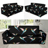 Hummingbird Pattern Print Design 06 Sofa Slipcover