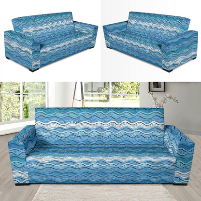 Wave Print Design LKS301 Sofa Slipcover