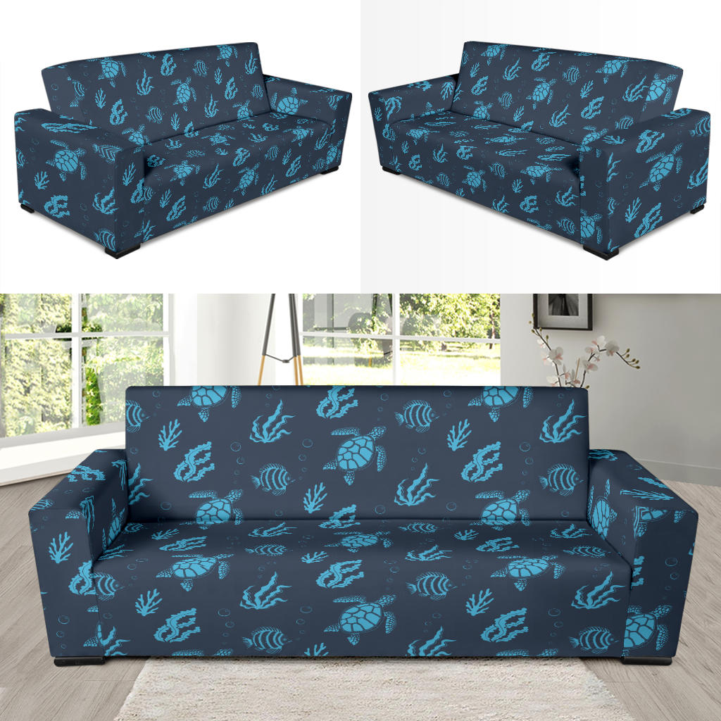 Sea Turtle Print Design LKS307 Sofa Slipcover