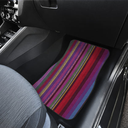 Serape Stripe Print Car Floor Mats Front Back