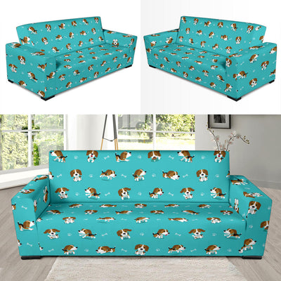 Beagle Pattern Print Design 05 Sofa Slipcover