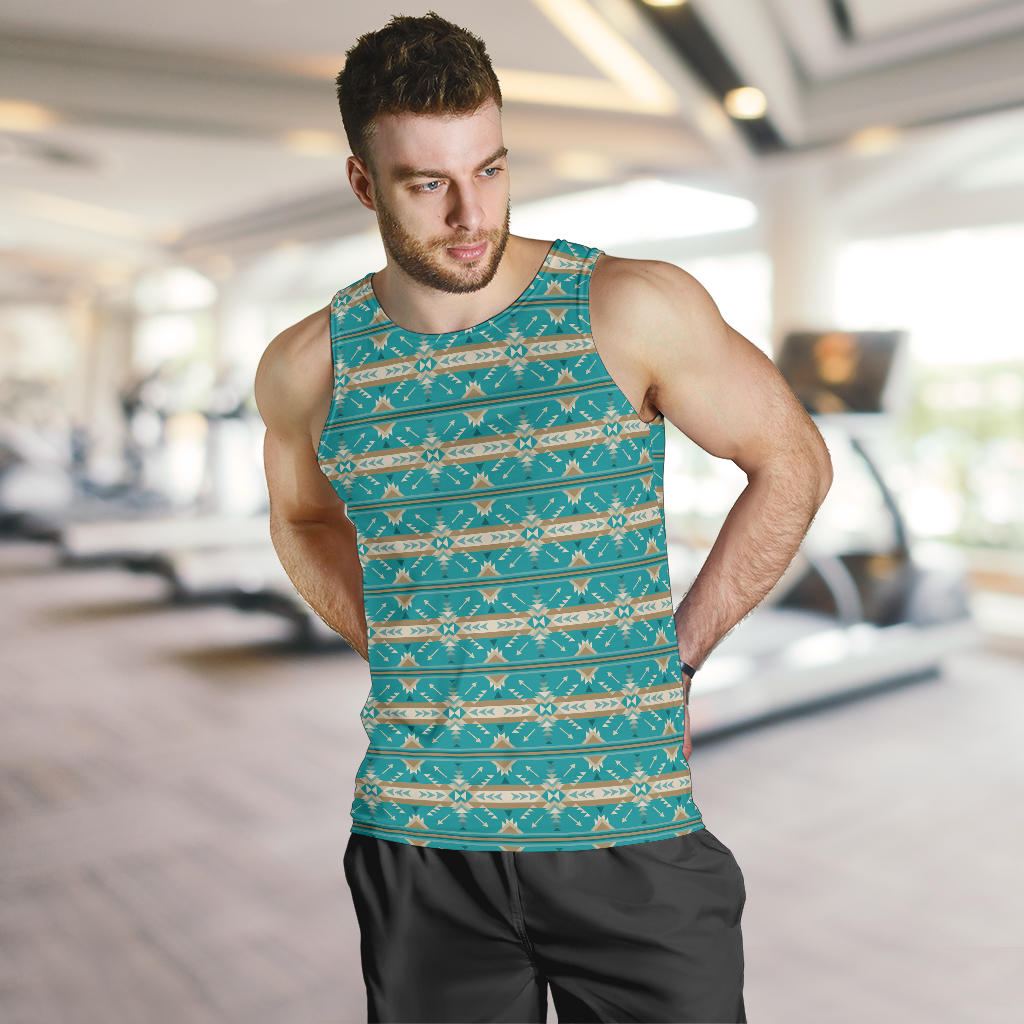 Southwest Native Design Themed Print Men Tank Top