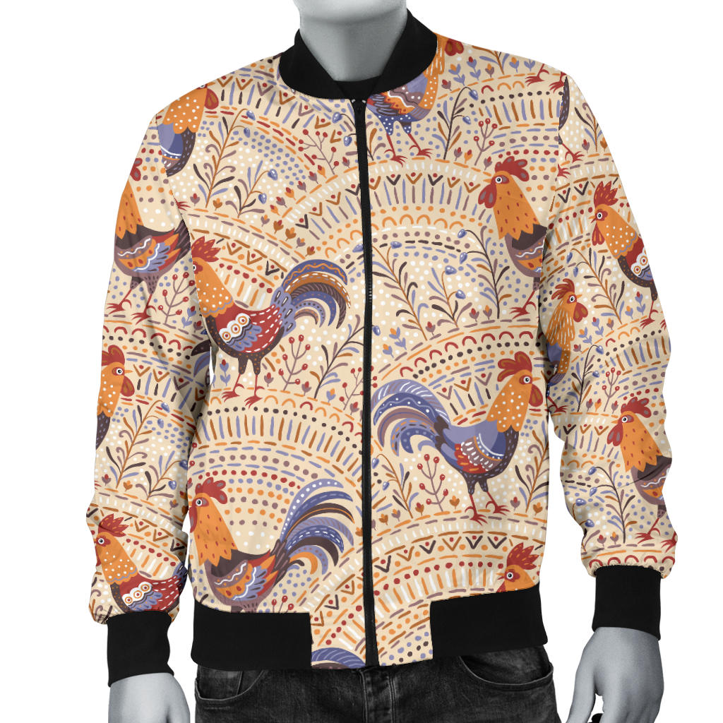 Chicken Boho Style Pattern Men Bomber Jacket