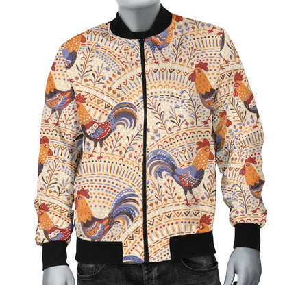 Chicken Boho Style Pattern Men Bomber Jacket