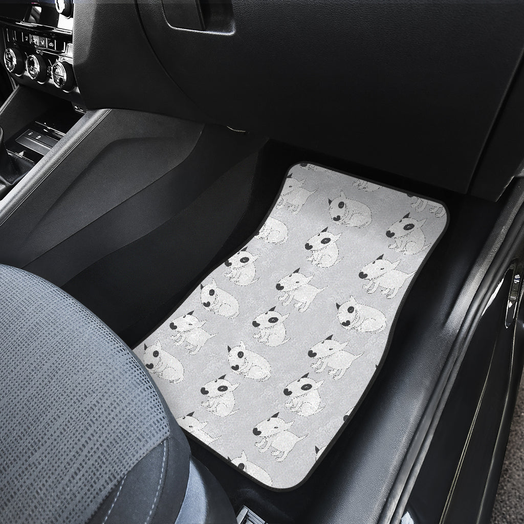 Bull Terrier hand draw Print Pattern Car Floor Mats Front Back
