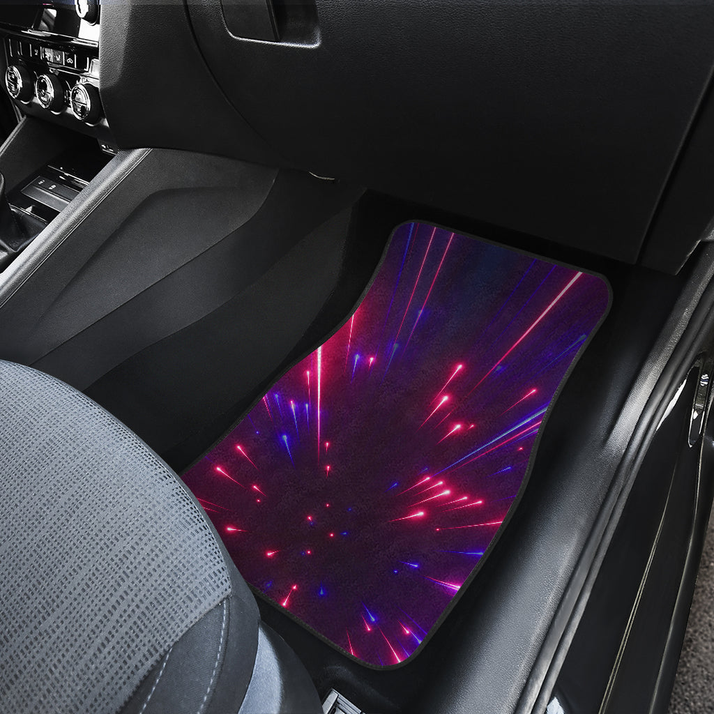 Celestial Purple Blue Neon Speed Light Car Floor Mats Front Back