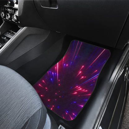 Celestial Purple Blue Neon Speed Light Car Floor Mats Front Back