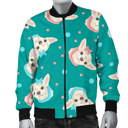 Chihuahua Polka Dot Pattern Men Bomber Jacket