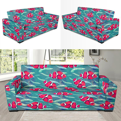 Clownfish Pattern Print Design 02 Sofa Slipcover