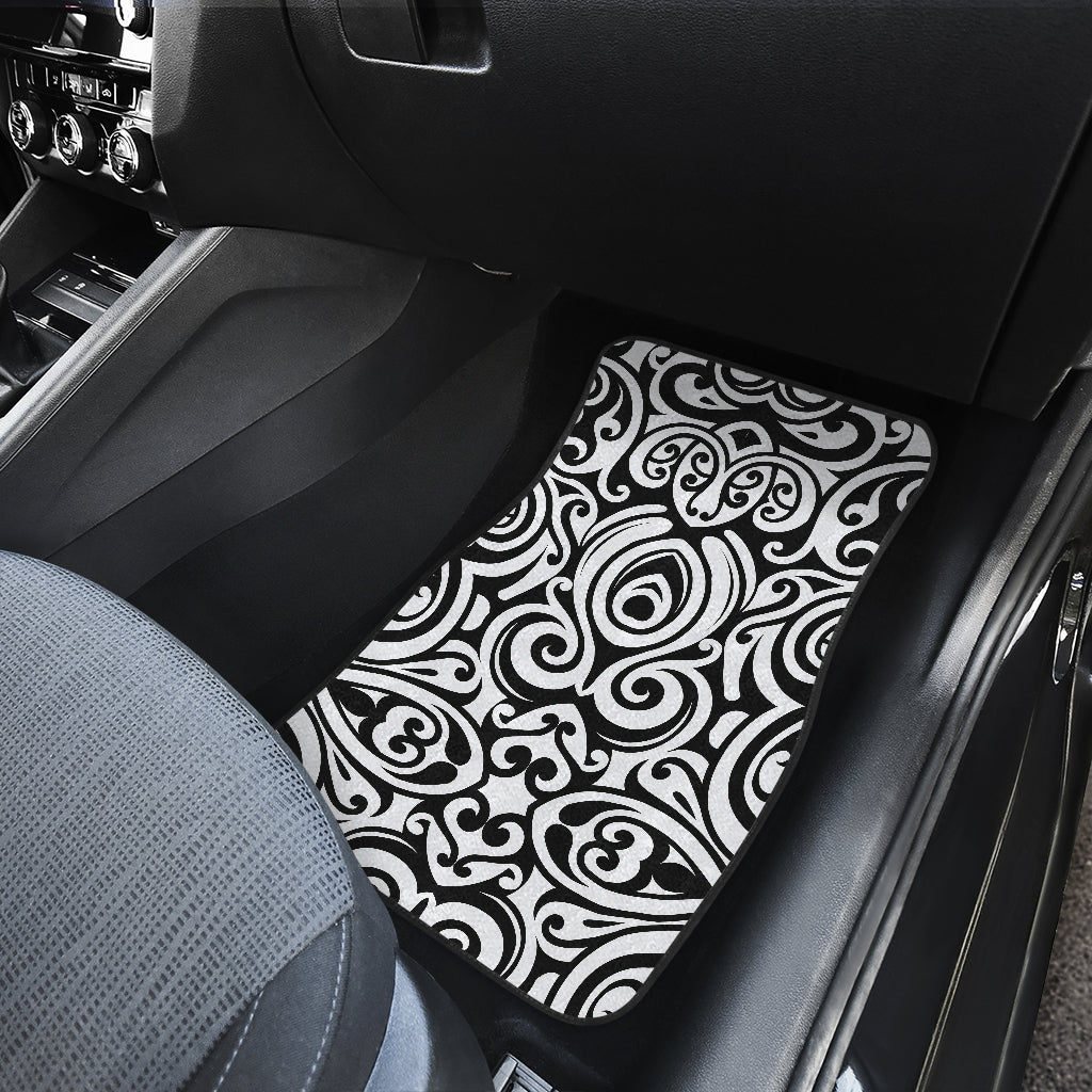 Polynesian Tattoo Pattern Car Floor Mats Front Back