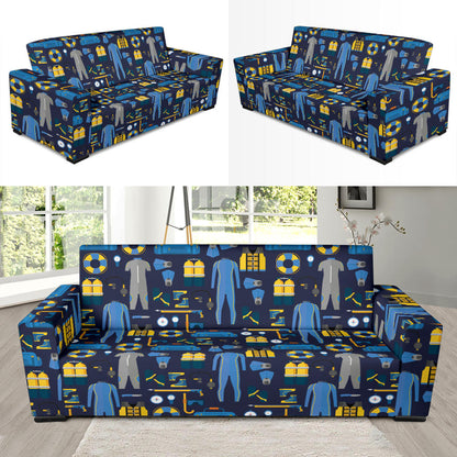 Scuba Equipment Print Design LKS305 Sofa Slipcover