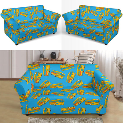 School Bus Print Design LKS302 Loveseat Couch Slipcover