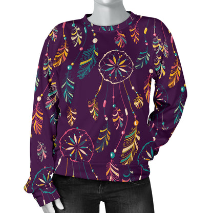 Dream Catcher Boho Design Women Long Sleeve Sweatshirt