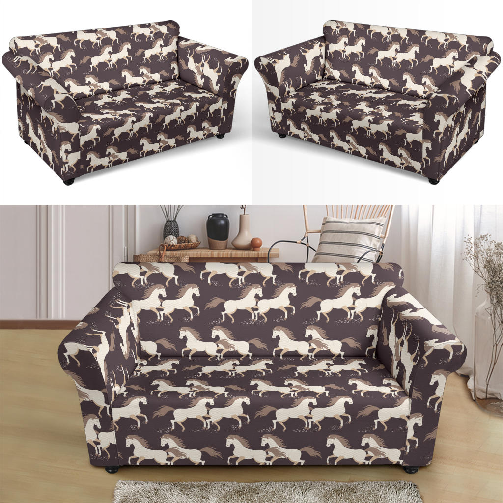 Horse Print Design LKS304 Loveseat Couch Slipcover