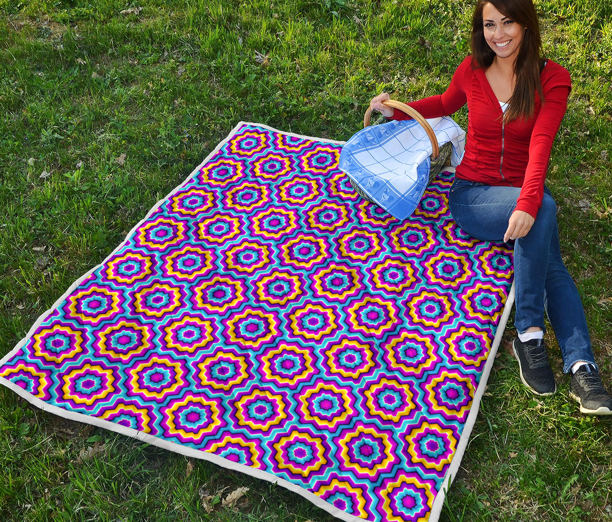 Optical illusion Techno Movement Quilt Bedspread