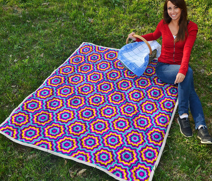 Optical illusion Techno Movement Quilt Bedspread