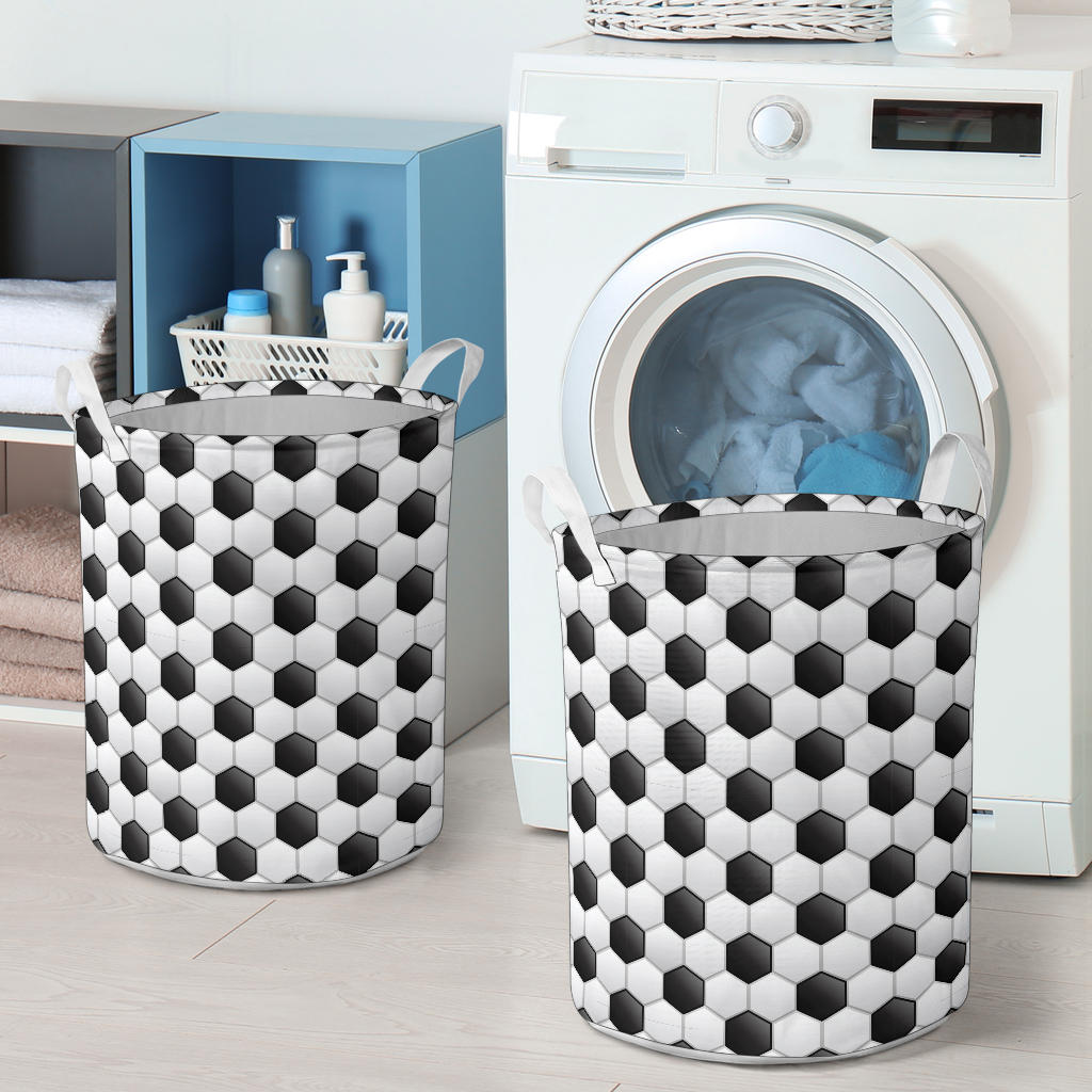Soccer Ball Texture Print Pattern Laundry Basket