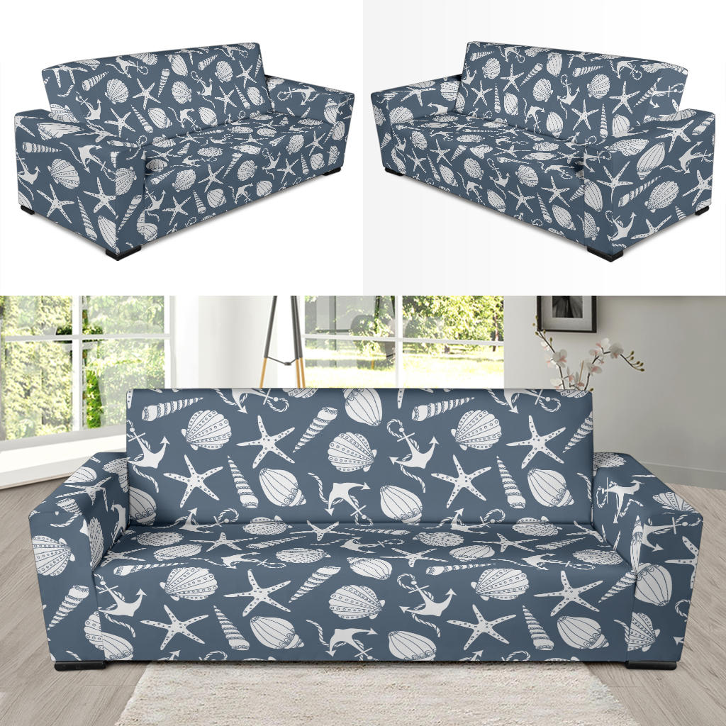 Seashell Print Design LKS306 Sofa Slipcover