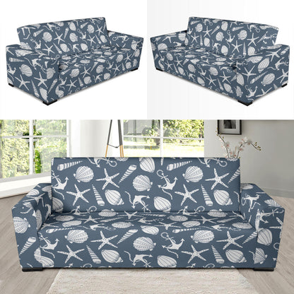 Seashell Print Design LKS306 Sofa Slipcover