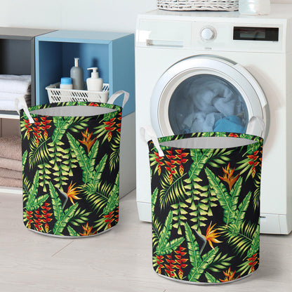 Hawaiian Flower Tropical Palm Leaves Laundry Basket