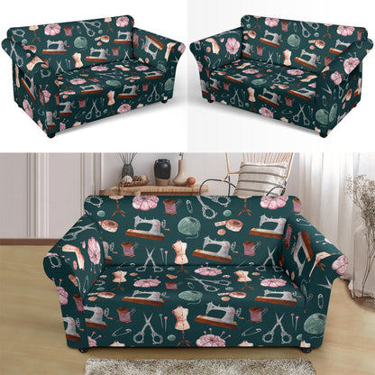 Sewing Equipment Print Design LKS307 Loveseat Couch Slipcover