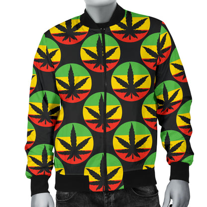 Rasta Reggae Color Design Men Bomber Jacket
