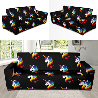 Rainbow Unicorn Pattern Print Design A03 Sofa Slipcover