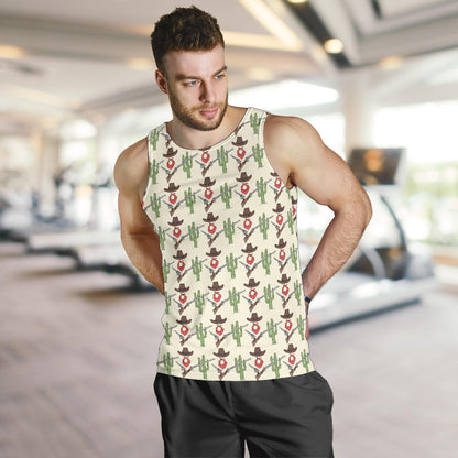 Western Cowboy Print Men Tank Top
